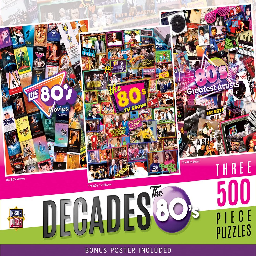 MasterPieces 3-Pack 500pc Puzzles - The 80's