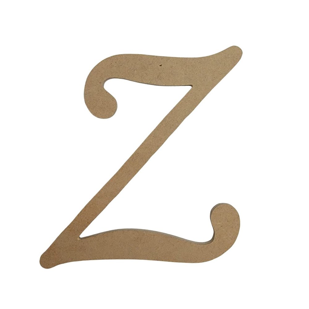 12" Wooden Monotype Font Craft Letter & Unfinished, Blank Fancy Script Monogram Cutout on 1-4" MDF