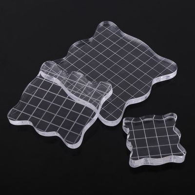 Transparent Clear Acrylic Block Pad , Acrylic Mounting Blocks for Clear Stamps , Acrylic Block Pad with Grid Lines for Art Crafts (5x5cm) , clear stamps acrylic blocks for stamps acrylic stamp block