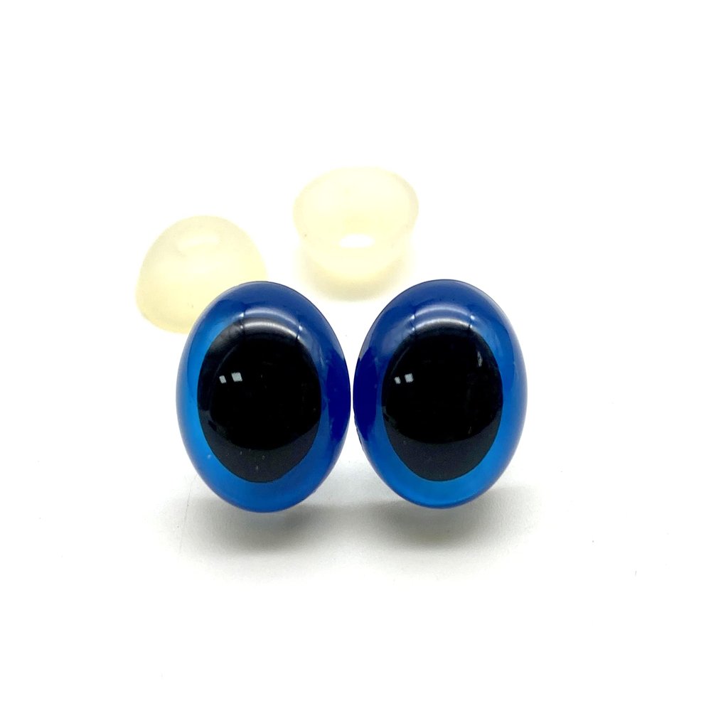 3dancraftit Plastic Safety Eyes with washers 5/8" / 16mm 12 pcs Blue EB76