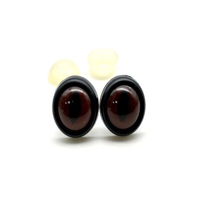 3dancraftit Plastic Safety Eyes with washers5/8" / 16mm 12 pcs Dark Brown EA44