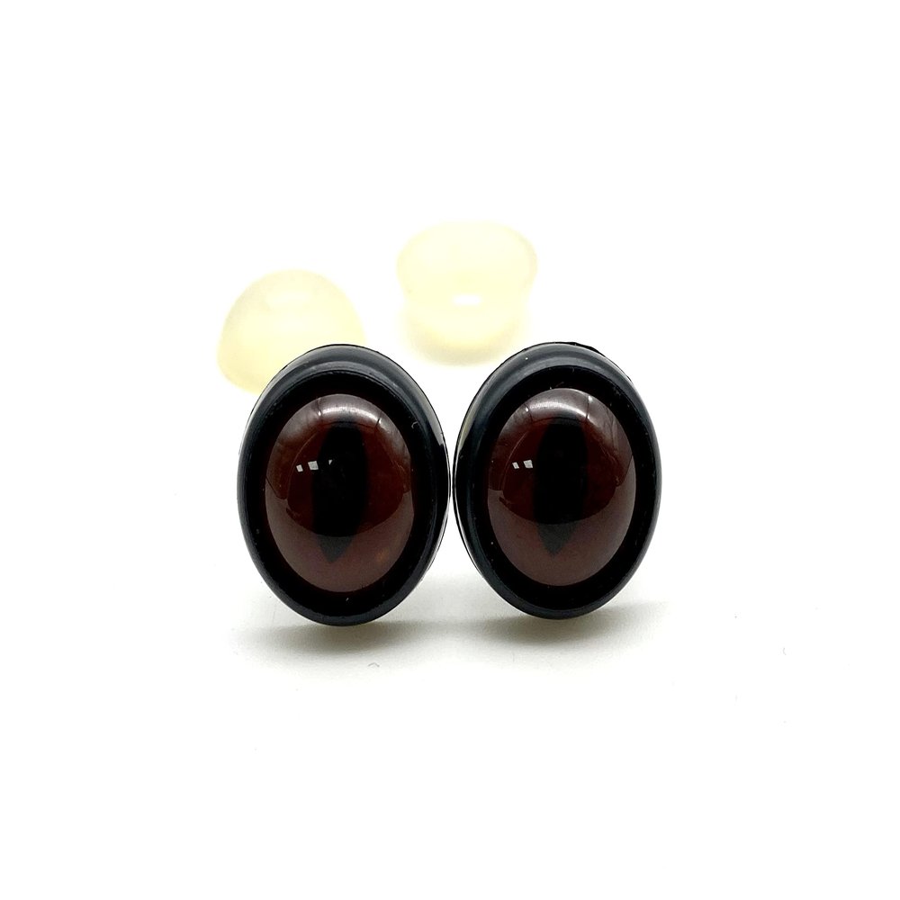 3dancraftit Plastic Safety Eyes with washers5/8" / 16mm 12 pcs Dark Brown EA44