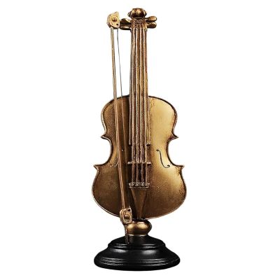MOCIUN Resin Violin Saxophone Model Ornaments, Music Instrument Ornaments Statue, Vintage Decor Statue Music Decor for Home Decoration (Violin)
