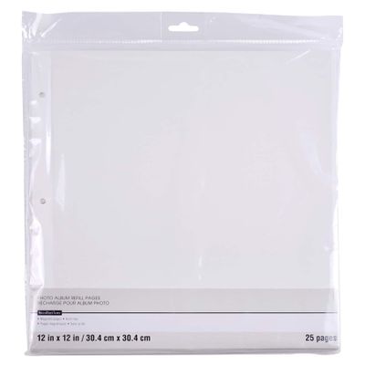 Recollections 12" x 12" Photo Album Magnetic Refill Pages, 12 Packs: 25 ct. (300 total)