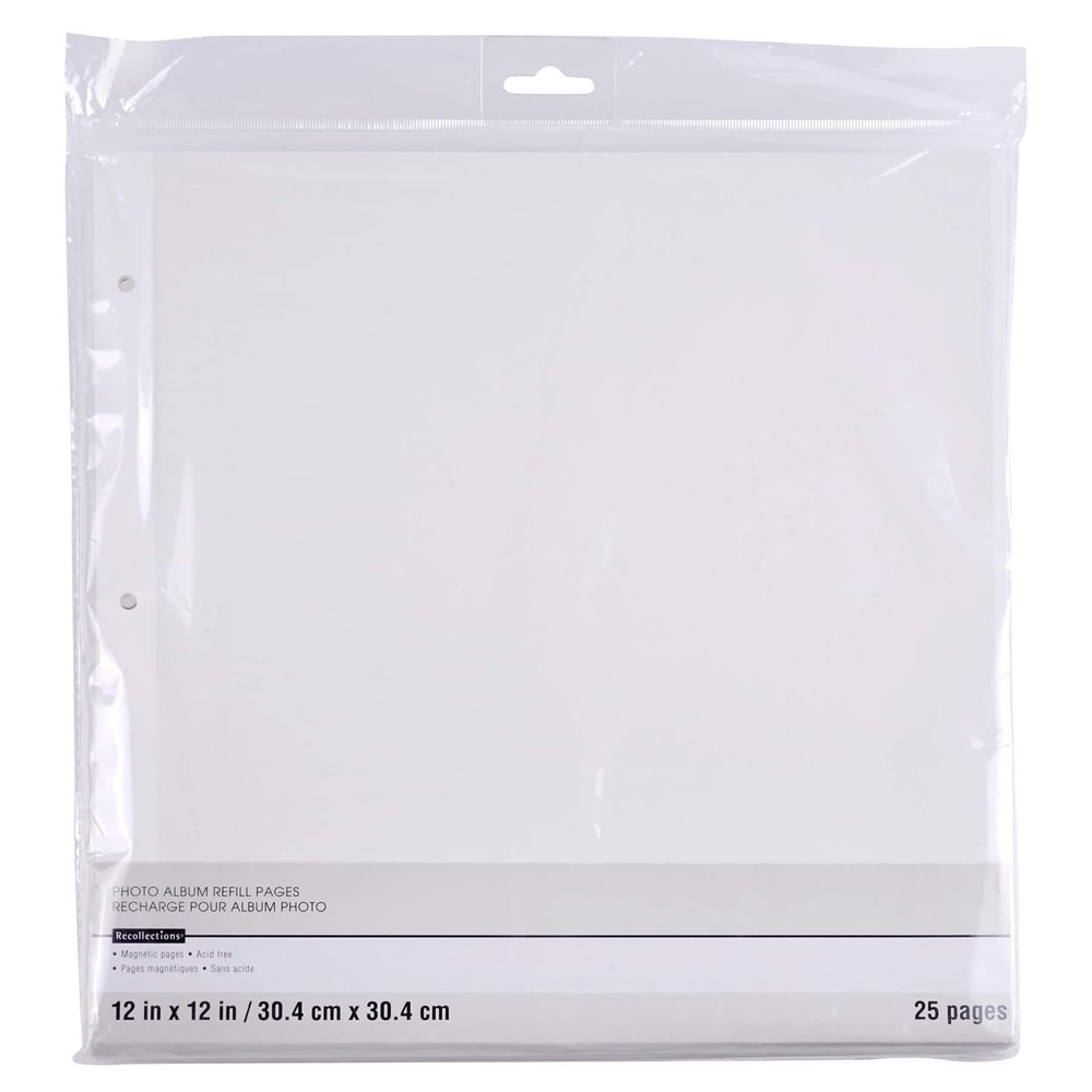 Recollections 12" x 12" Photo Album Magnetic Refill Pages, 12 Packs: 25 ct. (300 total)
