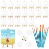 20 Pack 4x4 in Mini Canvases, Small Painting Canvas Panel with Mini Easel, Art Canvas Painting Kit with 10 Brushes & 5 Paint Tray for Acrylic Pouring Oil Water Color Gift view 1