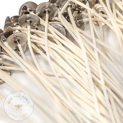 Zinc Core Candle Wicks | 100 Pcs | 6 inch Pre-Waxed Candle Wicks for Candle Making (Zinc 44-28-18)