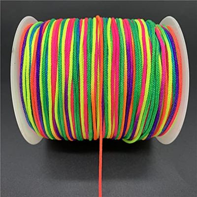 HZLXF1 0.5/0.8/1.0/1.5mm Rainbow Colors Nylon Cord Thread Knot Macrame Cord Bracelet Braided String (Color : 0.5mm 10yards)