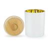 Aroparc Candle Jars with Lids 10oz, Elegant Gold Interior Candle Jars for Candle Making 12 Pieces with Bamboo Lids - White Matte view 1