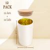 Aroparc Candle Jars with Lids 10oz, Elegant Gold Interior Candle Jars for Candle Making 12 Pieces with Bamboo Lids - White Matte view 2