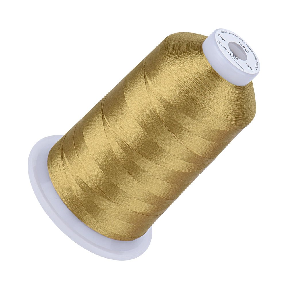 Simthread 5500Yds Embroidery Thread 5000M, 40WT 100% Polyester Machine Embroidery Thread, HighYardage Spool for Brother, Singer, Janome, Babylock & Husqvarna Machines, Khaki 348
