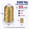 Simthread 5500Yds Embroidery Thread 5000M, 40WT 100% Polyester Machine Embroidery Thread, HighYardage Spool for Brother, Singer, Janome, Babylock & Husqvarna Machines, Khaki 348 view 2