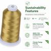 Simthread 5500Yds Embroidery Thread 5000M, 40WT 100% Polyester Machine Embroidery Thread, HighYardage Spool for Brother, Singer, Janome, Babylock & Husqvarna Machines, Khaki 348 view 4