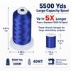 Simthread 5500Yds Embroidery Thread, 5000M High-Yardage 40WT 100% Polyester Thread 170+ Vivid Colors, High-Speed Rated Compatible with Brother, Singer, Janome & More - Wisteria Violet 607 view 2