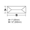 1" X 12" REC.Clear Peaked Glass Bevel 10 PK. view 2