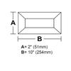 2" X 10" REC.Clear Glass Bevel 10 PK. view 2