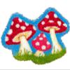 Mushroom Family Latch Hook Rug Kits Cross Stitch Latch Hook Cushion kit Tapertry Embroidery Craft Kits for Beginners DIY Latch Hook Rug Kit Mat Canvas Hobby & Craft 52x38cm view 1