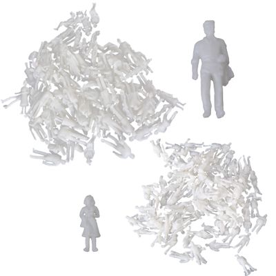 BQLZR Plastic Miniature Scenes Model Figures 7.6x4mm 1:100 19x6mm 1:200 Pack of 200