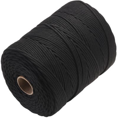 GOHOHOF Macrame Cord 4mm x 328yards Natural Macrame Cotton Rope Colored Macrame Rope Soft Cotton Cord Macrame Supplies Craft Rope Macrame Yarn for Plant Hanger Wall Hanger Dreamcatcher(Black)