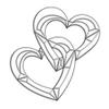 8-1/2"X 8-3/4" Exquisite Clear Glass Hearts Bevel Cluster EC254 view 1