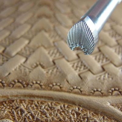 6-Seed Sunburst Border Leather Stamp, Stainless Steel Leather Stamping Tool, Zhong Jiang Leathercraft Stamp