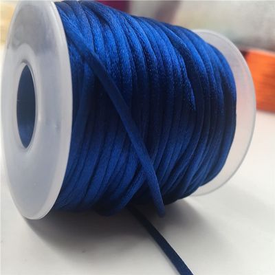 HZLXF1 2mm Blue Satin Cord Thread Bracelet Braided String DIY Tassels Beading Thread (Color : 368 Royal Blue, Size : 40meters roll)