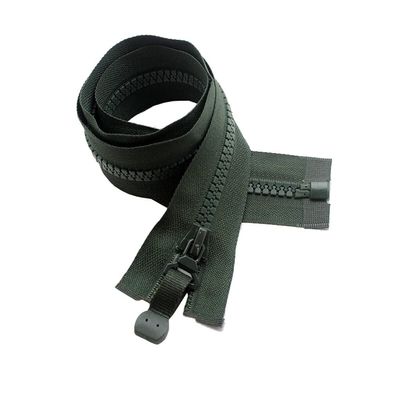 JEEIJ 1pcs 6# Resin Zippers Double-sided Slider, 64-100cm Open-end Zipper For Coat Bags Repair Zip (Color : Single Green, Size : 74cm)