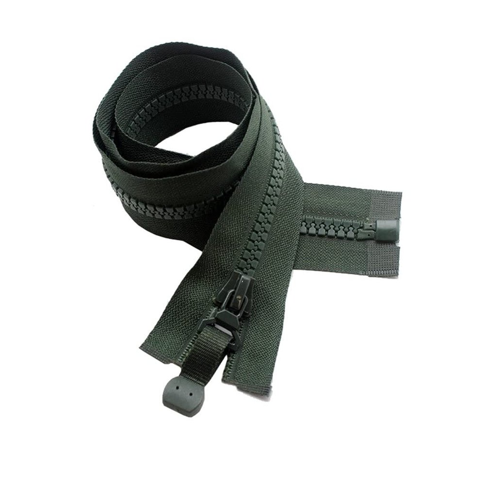 JEEIJ 1pcs 6# Resin Zippers Double-sided Slider, 64-100cm Open-end Zipper For Coat Bags Repair Zip (Color : Single Green, Size : 74cm)