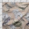 Soimoi Bird & Flowers Print - Brown, Premium Cotton Cambric Fabric - Medium Weight Material for Quilting, Kurtis, Blouse, Kids Clothing, Tunic, Curtains - 42" Inch Wide, 1 Yard view 2