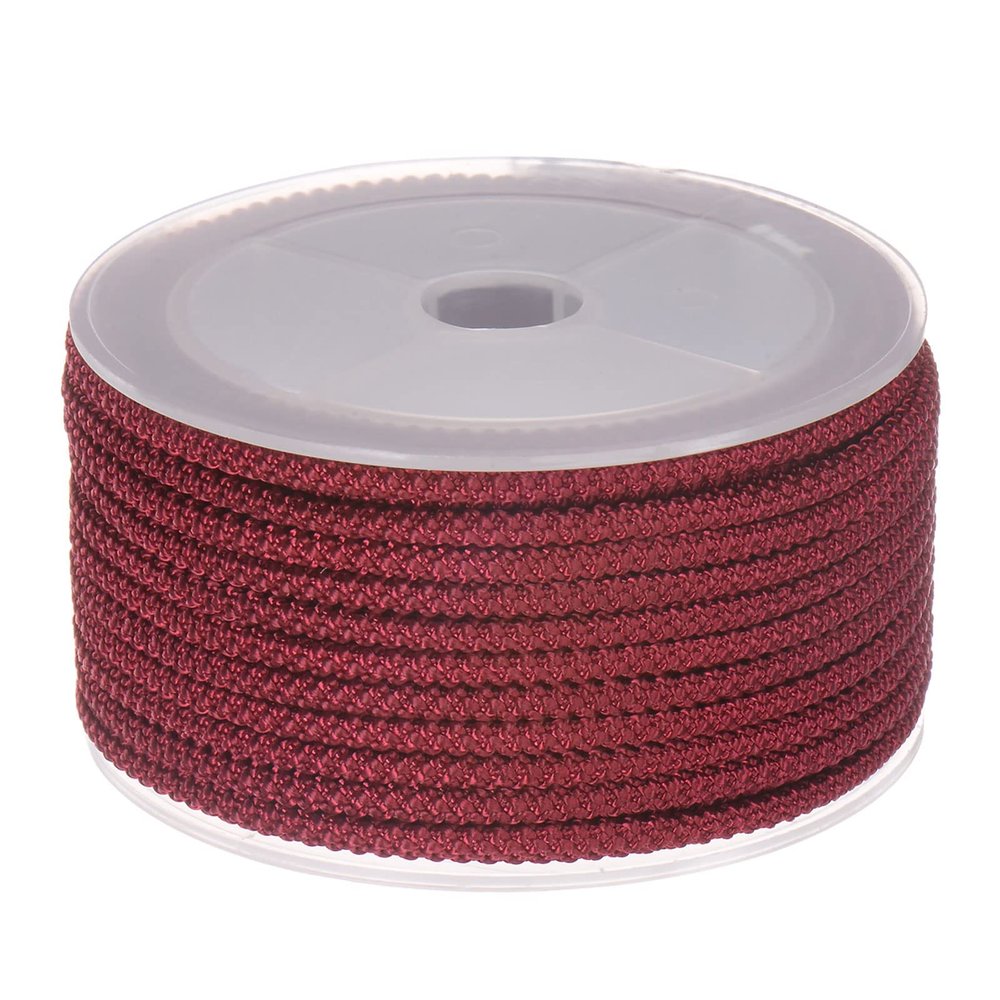 HARFINGTON Nylon Beading Thread Cord 3mm Extra-Strong Braided Nylon String for Necklace Bracelets Jewelry Making Crafting 10M/33 Feet, Maroon