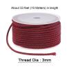 HARFINGTON Nylon Beading Thread Cord 3mm Extra-Strong Braided Nylon String for Necklace Bracelets Jewelry Making Crafting 10M/33 Feet, Maroon view 2