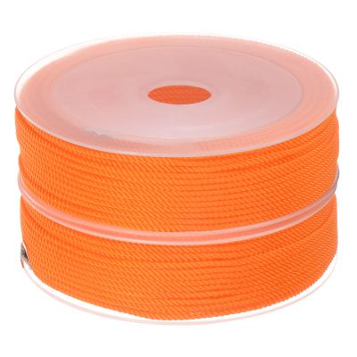 HARFINGTON 2pcs Twisted Nylon Twine Thread Beading Cord 1.5mm 20M/65 Feet Extra-Strong Braided Nylon String for Crafting Bracelets Jewelry Making, Orange