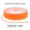HARFINGTON 2pcs Twisted Nylon Twine Thread Beading Cord 1.5mm 20M/65 Feet Extra-Strong Braided Nylon String for Crafting Bracelets Jewelry Making, Orange view 2