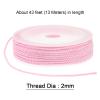 HARFINGTON Twisted Nylon Twine Thread Beading Cord 2mm 13M/43 Feet Extra-Strong Braided Nylon String for Crafting Bracelets Jewelry Making, Pink view 2