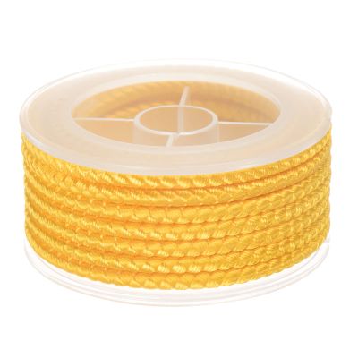 HARFINGTON Nylon Thread Twine Beading Cord 4mm Extra-Strong Braided Nylon Crafting String for Bracelets Jewelry Making DIY Crafts 3.2M/10.5 Feet, Golden