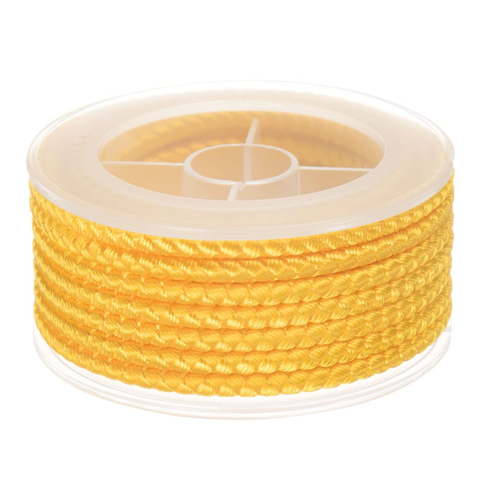 HARFINGTON Nylon Thread Twine Beading Cord 4mm Extra-Strong Braided Nylon Crafting String for Bracelets Jewelry Making DIY Crafts 3.2M/10.5 Feet, Golden