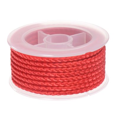 HARFINGTON Nylon Thread Twine Beading Cord 3mm Extra-Strong Braided Nylon Crafting String for Bracelets Jewelry Making DIY Crafts 4M/13 Feet, Red