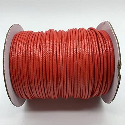 HZLXF1 0.5/0.8/1/1.5/2mm Red Waxed Cotton Cord Waxed Thread Cord String Strap Necklace Rope for Bracelet Making (Color : 1, Size : 1.5MM 10yards)