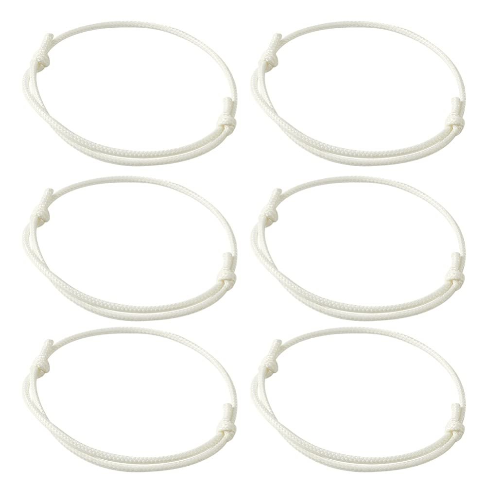 Cheriswelry 50pcs White Adjustable Bracelet Making Korean Waxed Polyester Cord Bracelet Friendship Bracelet String Inner Diameter 40~70mm for Women Men Jewelry Making Supplies