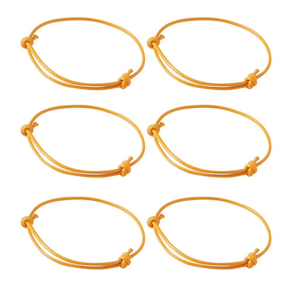 Cheriswelry 50pcs Orange Adjustable Bracelet Making Korean Waxed Polyester Cord Bracelet Friendship Bracelet String Inner Diameter 40~70mm for Women Men Jewelry Making Supplies