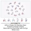 DICOSMETIC 24Pcs 6 Styles Enamel Evil Eye Charm Evil Eye Connector Devil's Blue Pupil Link Charm Hollowed Moon Charm Star Connectors Pendant for Bracelet Necklace Jewellery, Hole: 1.6/1.8mm view 4