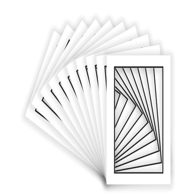 Poster Palooza 8.5x11 Mat for 5.5x8.5 Image - White on Black Double Mat Picture Matboard for Frames Measuring 8.5 x 11 Inches - Bevel Cut Matte to Display Art Measuring 5.5 x 8.5 Inches - ONE MAT
