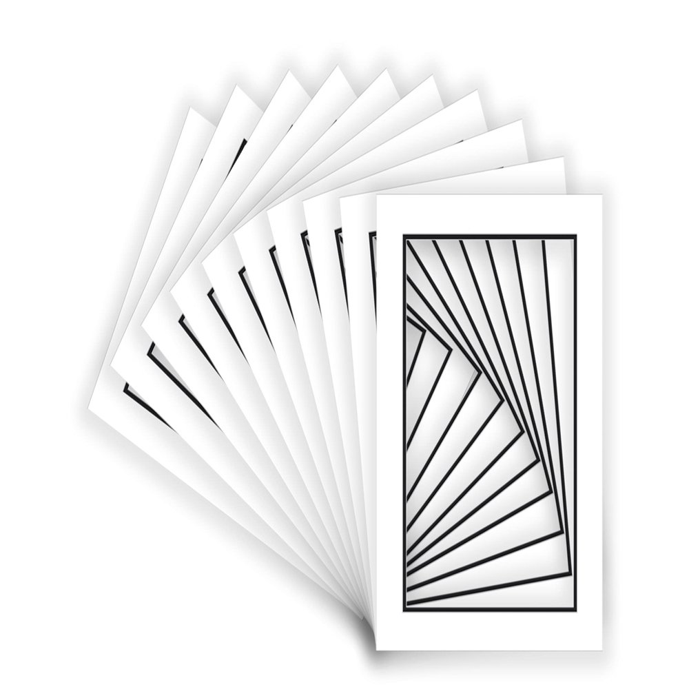 Poster Palooza 8.5x11 Mat for 5.5x8.5 Image - White on Black Double Mat Picture Matboard for Frames Measuring 8.5 x 11 Inches - Bevel Cut Matte to Display Art Measuring 5.5 x 8.5 Inches - ONE MAT