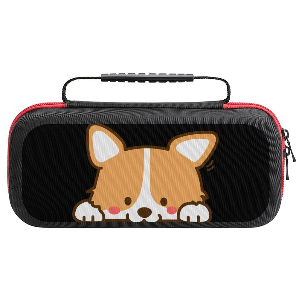 Cute Dog Corgi Carrying Case for Switch Lite Portable Travel Storage Bag for Accessories Games