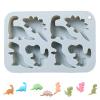 3D Dinosaur Silicone Fondant Mould Cake Chocolate Candy Fondant Candle Soap Craft Cake Mold Baking DIY Cake Decor Molds (Grey) view 1