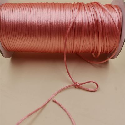 HZLXF1 2mm X 20meters Peach Color Satin Cord Knot Braided String Jewelry Findings Beading Rope