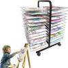 Art Drying Rack,Paint Drying Rack,With Wheels Metal Artwork Storage Display Rack,with 4 Wheels,For kindergartens, painting studios, 26 layers,38 layers,50 layers(black),38-layers view 1