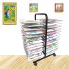 Art Drying Rack,Paint Drying Rack,With Wheels Metal Artwork Storage Display Rack,with 4 Wheels,For kindergartens, painting studios, 26 layers,38 layers,50 layers(black),38-layers view 2