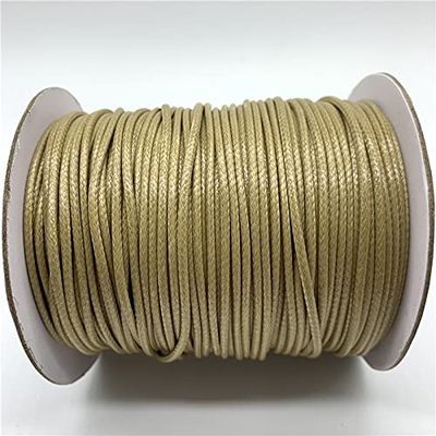 HZLXF1 0.5/0.8/1/1.5/2mm Khaki Waxed Cotton Cord Waxed Thread Cord String Strap Necklace Rope for Bracelet Making (Color : 1, Size : 1.5MM 10yards)