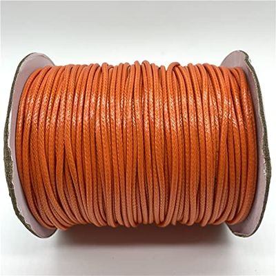 HZLXF1 0.5/0.8/1/1.5/2mm Orange Waxed Cotton Cord Waxed Thread Cord String Strap Necklace Rope for Bracelet Making (Color : 1, Size : 1MM 10yards)